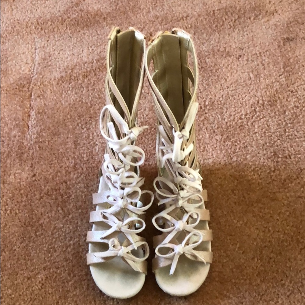 Rose Gold Gladiator Sandals